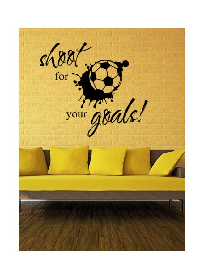 Qiangtie Shoot For Your Goals Pattern Wall Sticker Black 59x68cm - Image 2