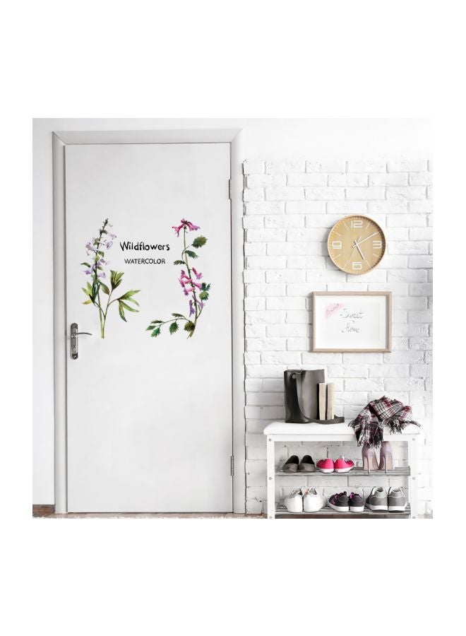 Qiangtie Foral Pattern Wall Sticker Green/Blue 60x45cm - Image 2
