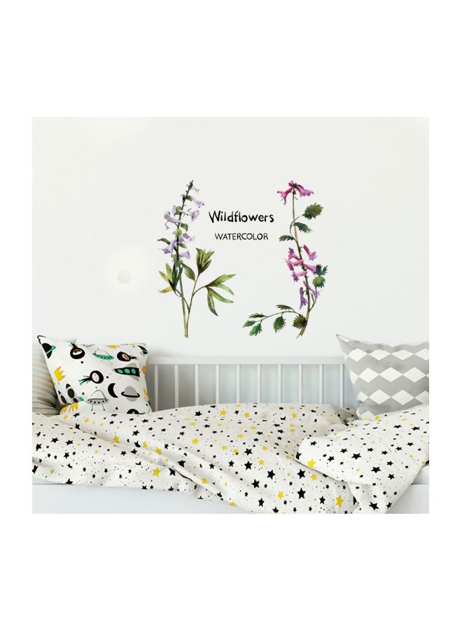 Qiangtie Foral Pattern Wall Sticker Green/Blue 60x45cm - Image 3