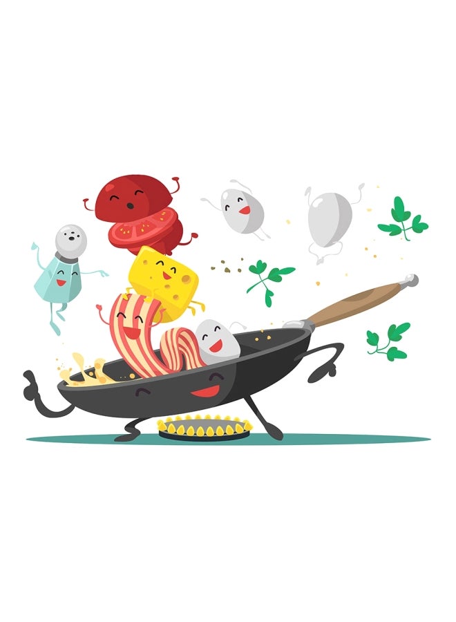 Qiangtie Decorative Pan Kitchen Wall Sticker Red/White/Yellow 30x40cm - Image 1