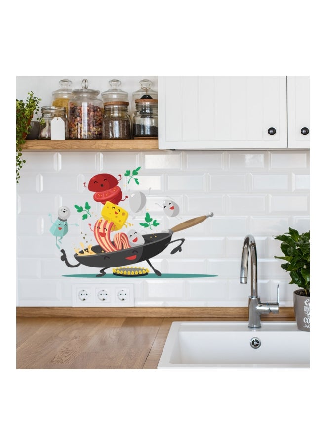 Qiangtie Decorative Pan Kitchen Wall Sticker Red/White/Yellow 30x40cm - Image 2
