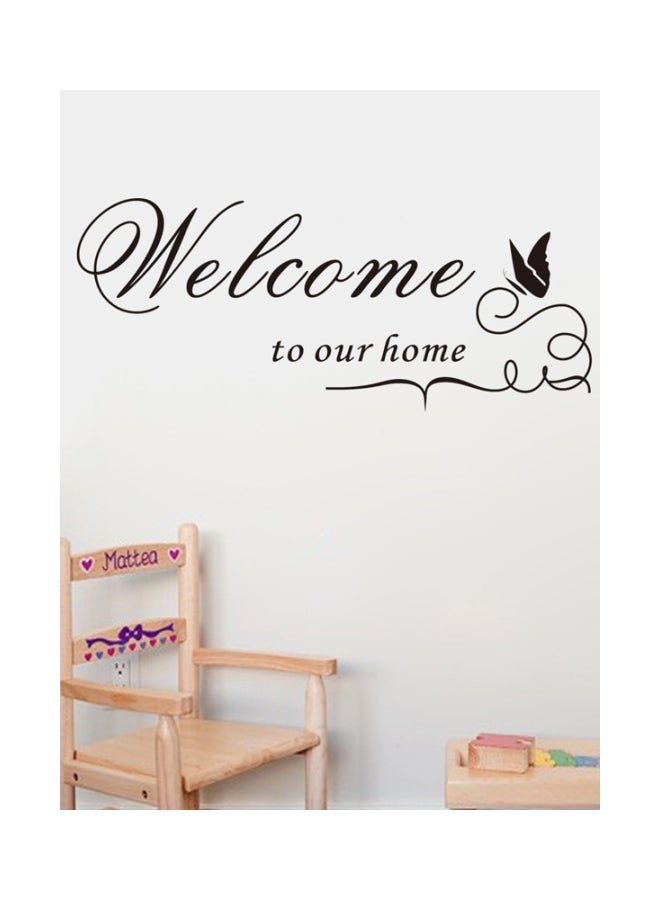 ملصق جداري كيانجتاي على شكل فراشة وبعبارة "Welcome To Our Home" أسود 16x60Ø³Ù†ØªÙŠÙ…ØªØ± - Image 2