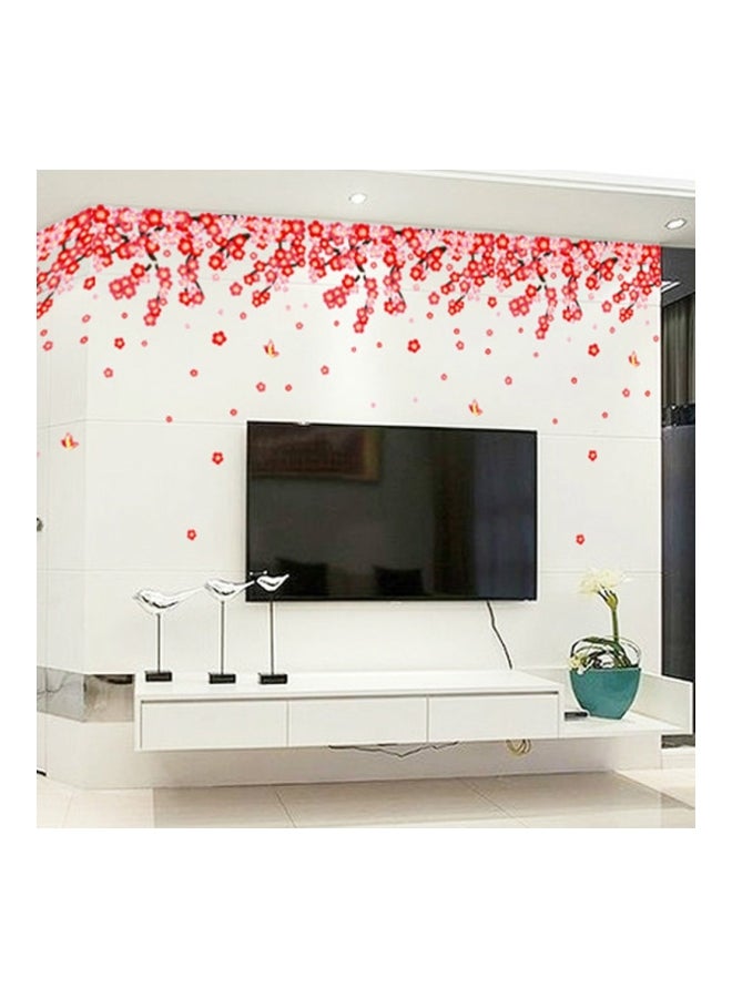 Qiangtie Pastoral Style Peach Blossom Wall Sticker Red 70x50cm - Image 1