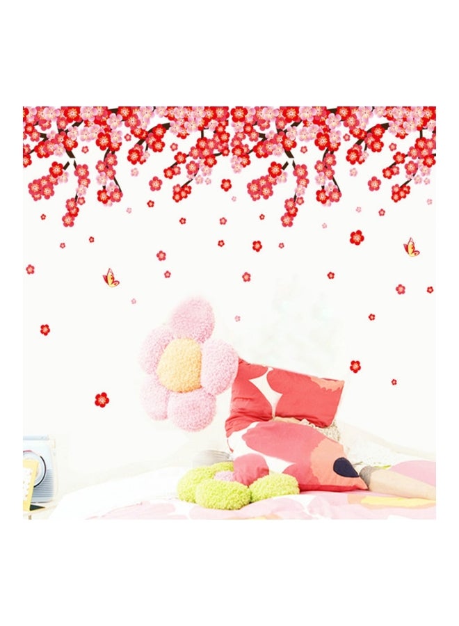 Qiangtie Pastoral Style Peach Blossom Wall Sticker Red 70x50cm - Image 2