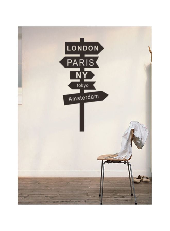 Qiangtie Guide Board Printed Wall Sticker Black 43x80cm - Image 2