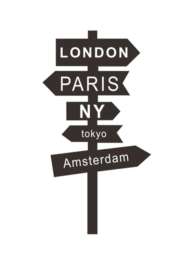 Qiangtie Guide Board Printed Wall Sticker Black 43x80cm - Image 1