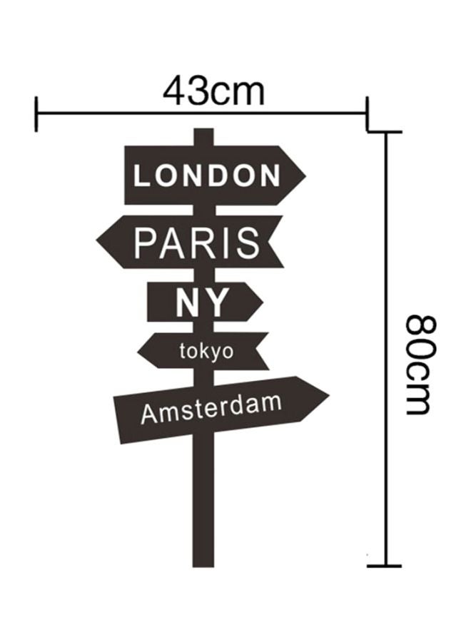 Qiangtie Guide Board Printed Wall Sticker Black 43x80cm - Image 4