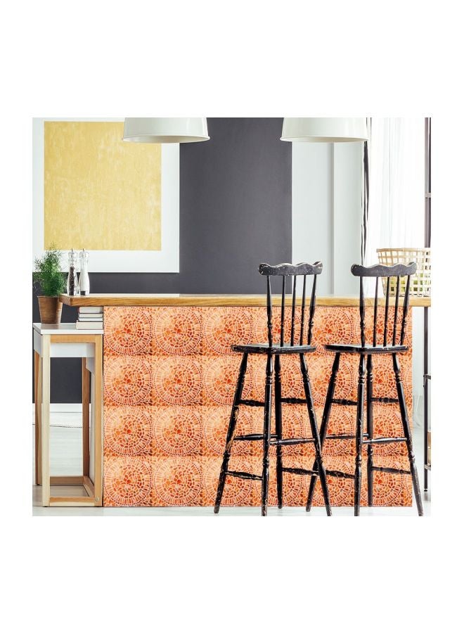 Pack Of 5 Qiangtie 3D Tile Patterned Wall Sticker Orange/Red 20x20cm  - Image 3