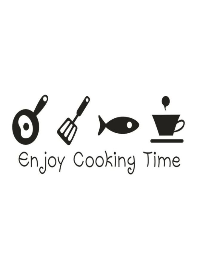 ملصق جداري كيانجتاي بتصميم طبعة عبارة "Enjoy Cooking Time" أسود 20x51Ø³Ù†ØªÙŠÙ…ØªØ± - Image 1