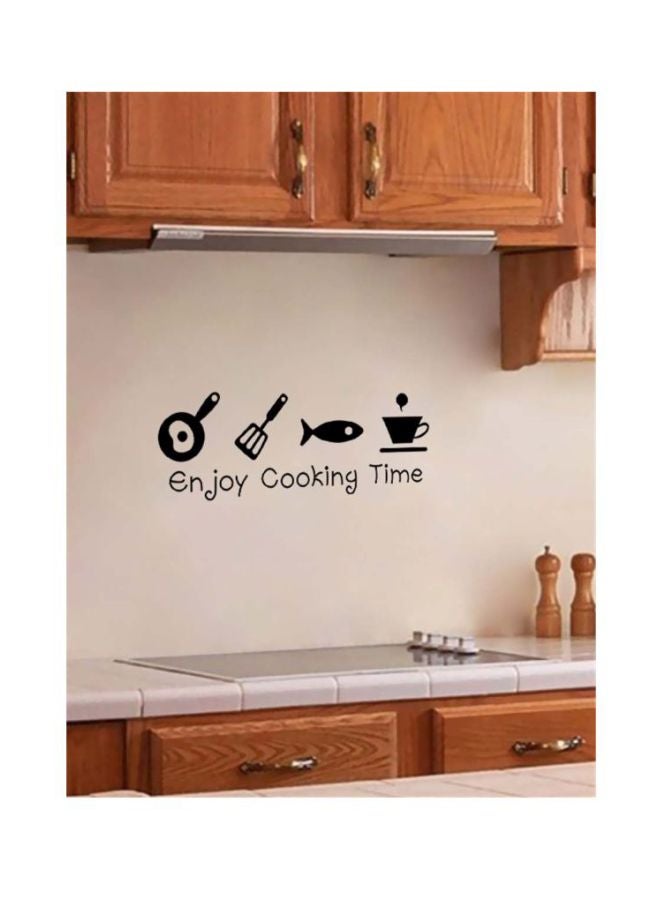 ملصق جداري كيانجتاي بتصميم طبعة عبارة "Enjoy Cooking Time" أسود 20x51Ø³Ù†ØªÙŠÙ…ØªØ± - Image 3