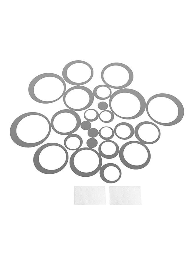 Qiangtie Decorative Modern Round Ring Mirror Style Wall Sticker Grey 15x15cm - Image 2