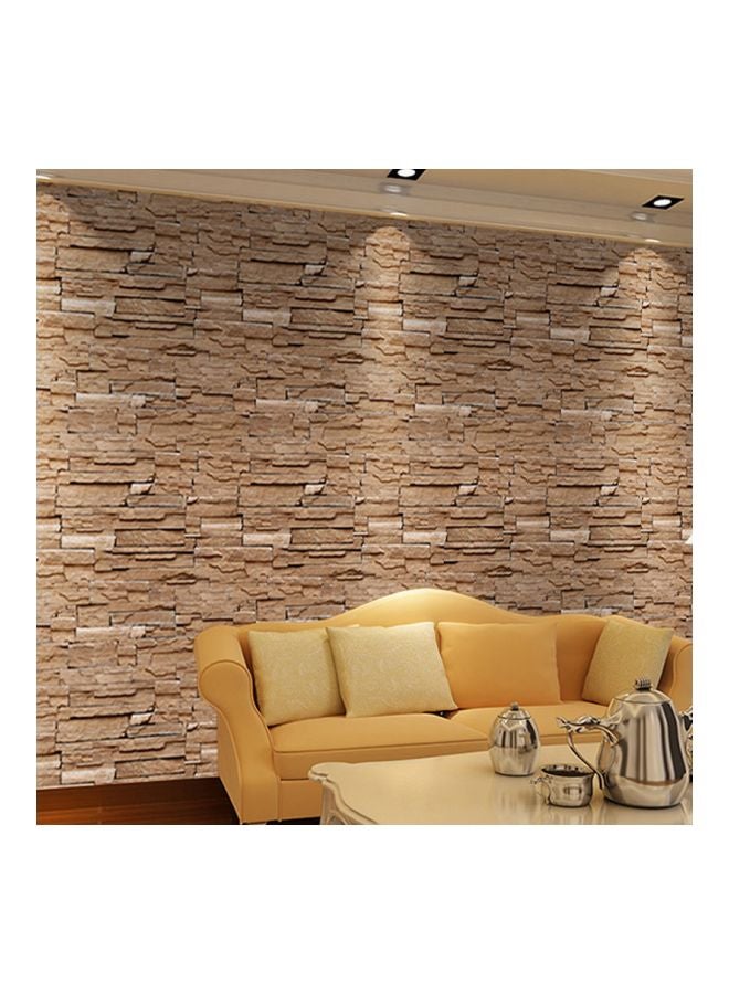 Generic - Qiangtie 3D Brick Pattern Decorative Wall Sticker Beige/Brown/Black 5x0.45meter - Image 1