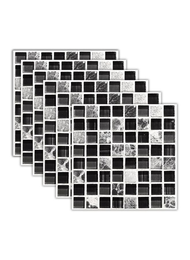 Pack Of 6 Qiangtie 3D Wall Stickers Set Black/White 20x20cm - Image 1
