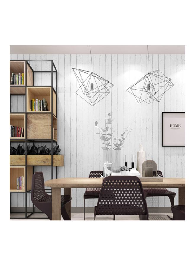 Qiangtie Geometry Pattern Wood Stripe Wallpaper White 5x0.45meter