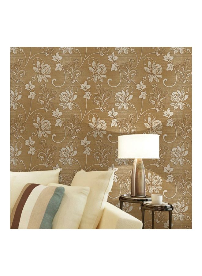 Qiangtie European Pastoral Wall Paper Beige/White 53x1000centimeter 
