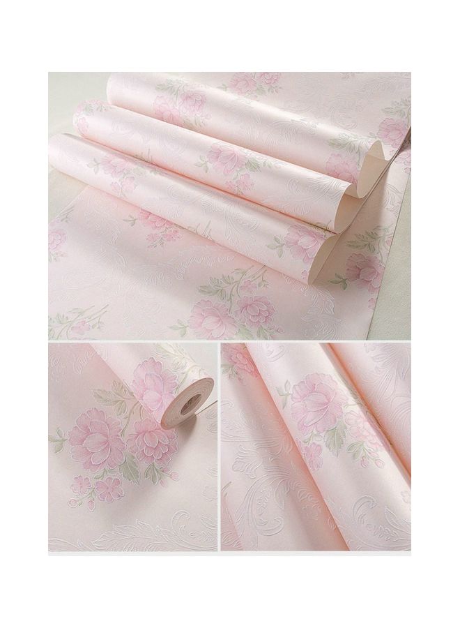 Qiangtie Floral Patterned Wall Paper Pink/White/Green 10x0.53meter  - Image 2