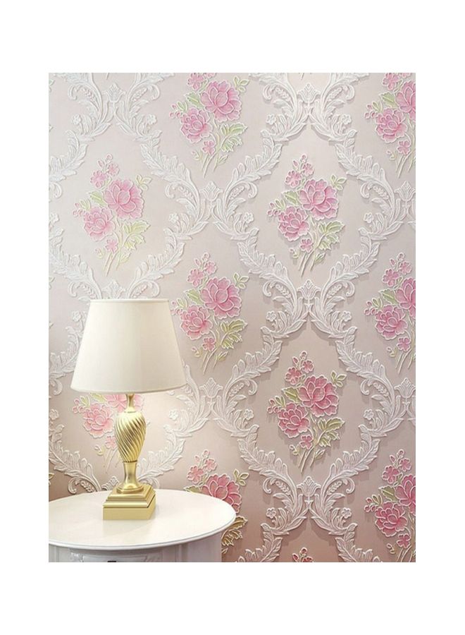 Qiangtie Floral Patterned Wall Paper Pink/White/Green 10x0.53meter  - Image 1