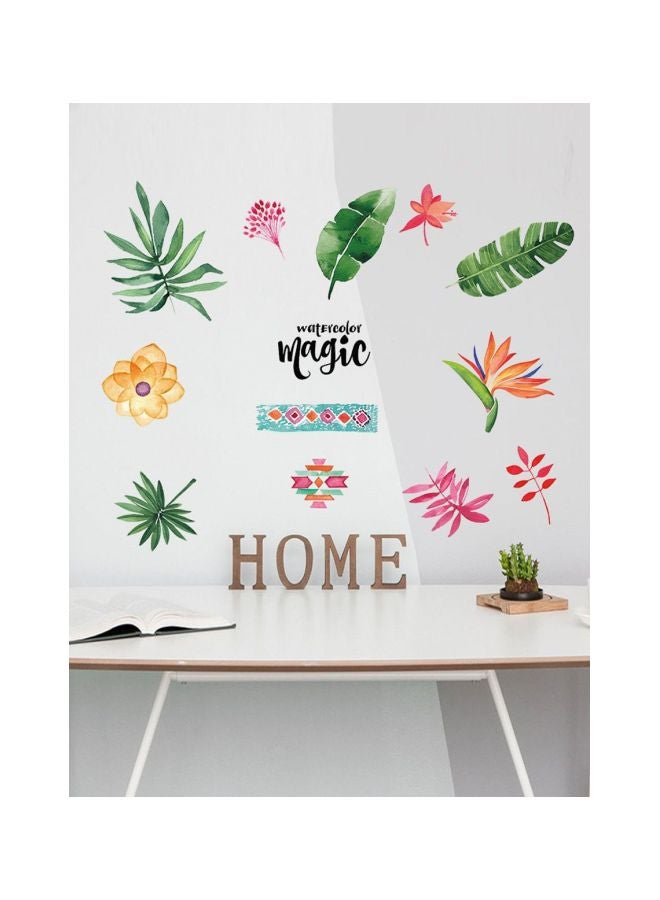 Qiangtie Leaf Pattern Wall Sticker Multicolour 70x50cm - Image 1