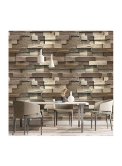 Qiangtie 3D Retro Style Wallpaper Brown/White 53x1000cm