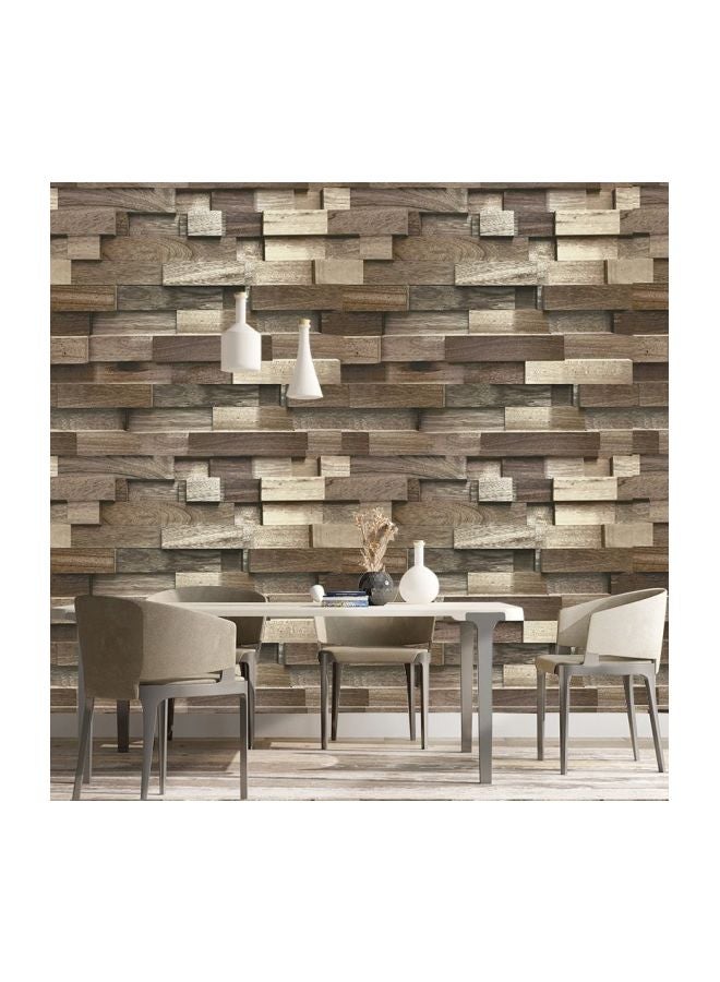 Generic - Qiangtie 3D Retro Style Wallpaper Brown/White 53x1000cm - Image 1