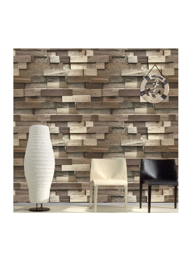 Generic - Qiangtie 3D Retro Style Wallpaper Brown/White 53x1000cm - Image 1