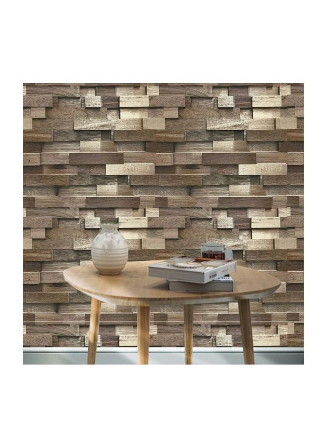 Generic - Qiangtie 3D Retro Style Wallpaper Brown/White 53x1000cm - Image 1