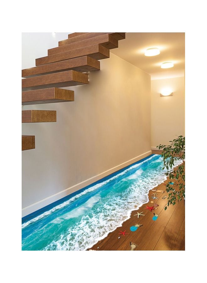 Qiangtie Self-Adhesive Sea View Wall Sticker Blue/Red/White 70x50cm - Image 2