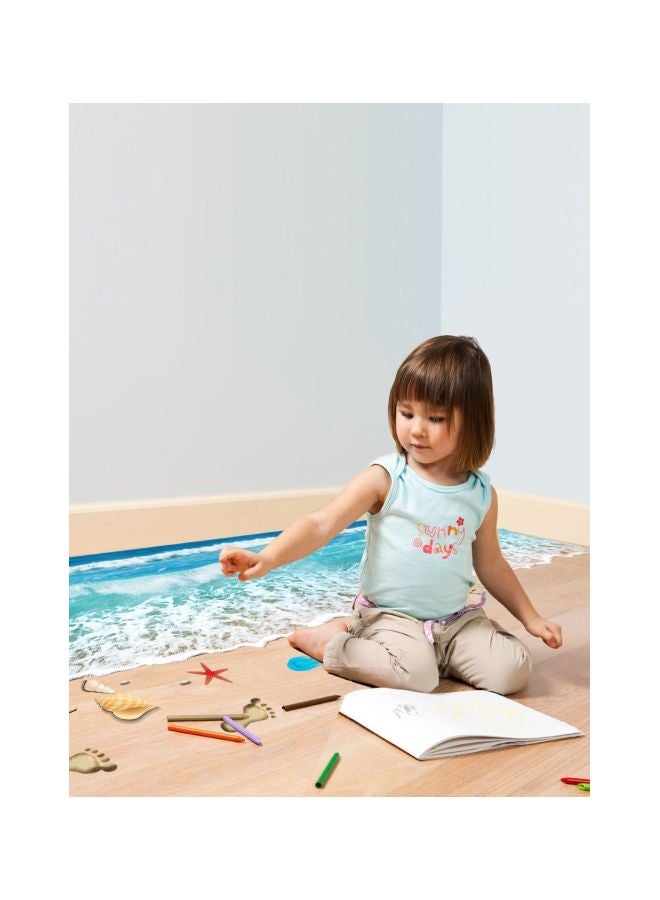 Qiangtie Self-Adhesive Sea View Wall Sticker Blue/Red/White 70x50cm - Image 3