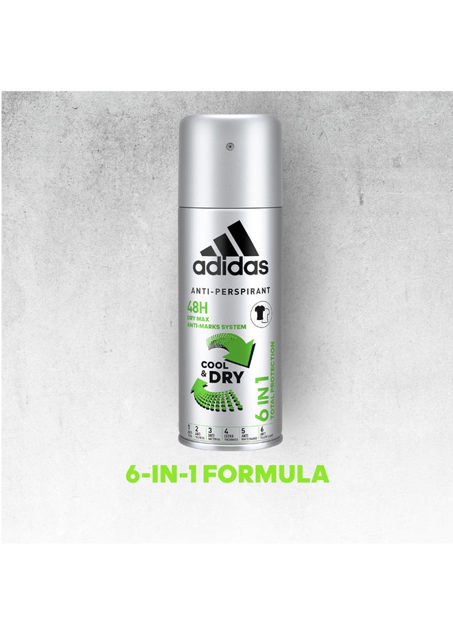 Adidas - 6 In 1 Anti-Perspirant Spray Multicolour 150ml - Image 1