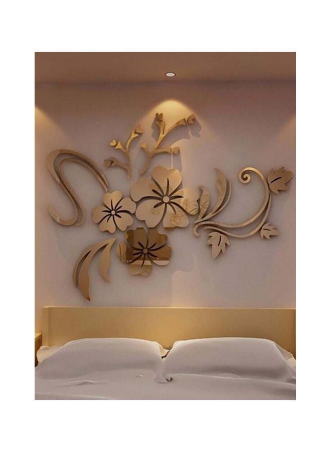 Qiangtie 3D Flower Creative Wall Sticker Beige 80x60cm 