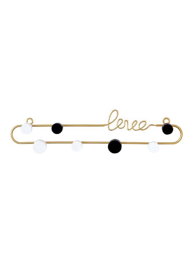 Qiangtie Decorative Nordic Style Letter Wall Art With Hook Gold/Black 39x8cm