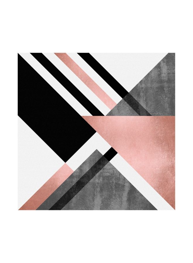 Qiangtie Strip Patterned Wall Mural Pink/Black/White 40x40cm