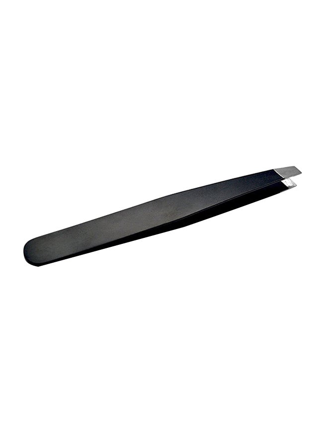 Generic Oblique Mouth Clamp Eyebrow Clip Tweezer Black  - Image 1