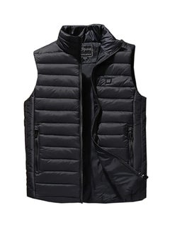 Electric Heated Thermal Polyester Vest Jacket Black