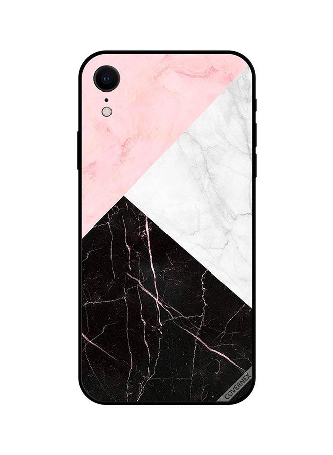 كوفرنيكس غطاء حماية واقٍ لهاتف أبل آيفون XR بتصميم رخام أبيض ووردي وأسود