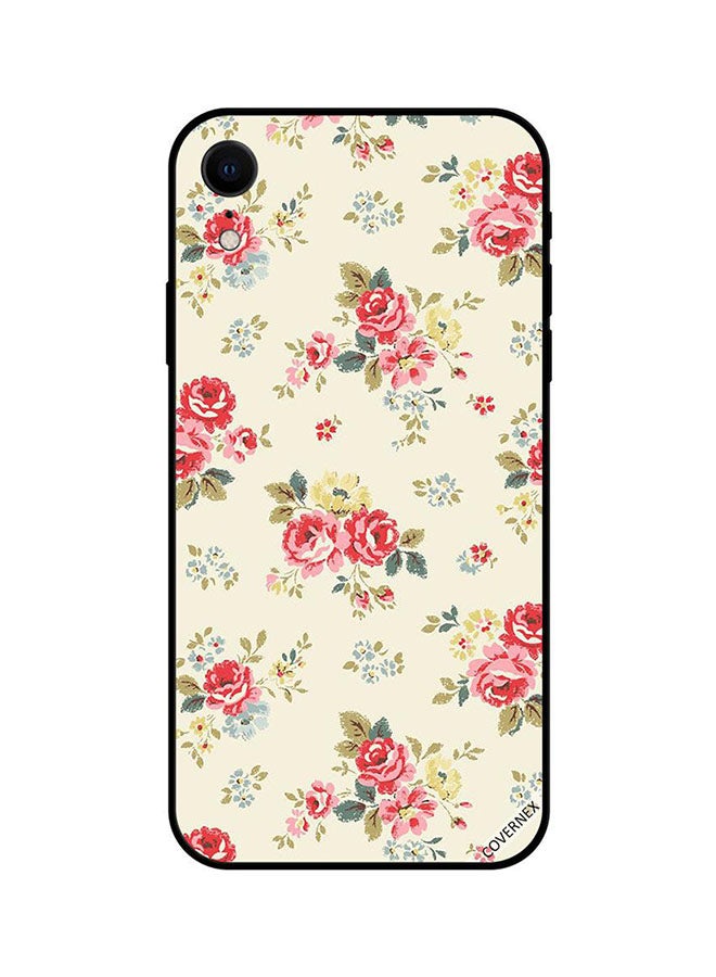 Covernex Apple iPhone XR Protective Case Cover Printed Featuring Roses with Golden Leaves Pattern DESIGN_0285 - Image 1