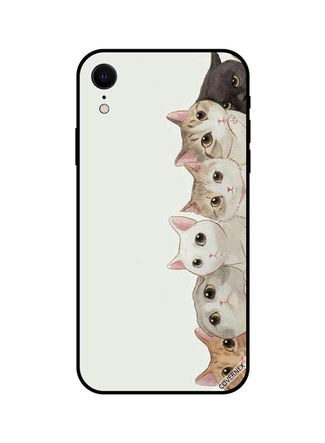 Covernex Apple iPhone XR Protective Case Cover Printed Featuring Kittens Apperaing From Right DESIGN_0049 - Image 1