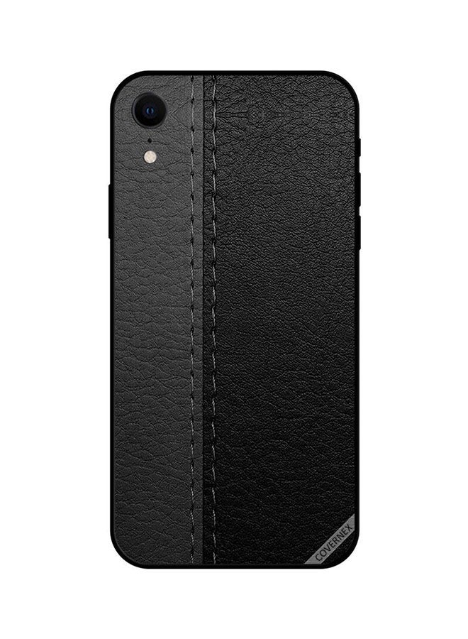 كوفرنيكس غطاء حماية واقٍ لهاتف أبل آيفون XR نمط جلدي أسود رمادي