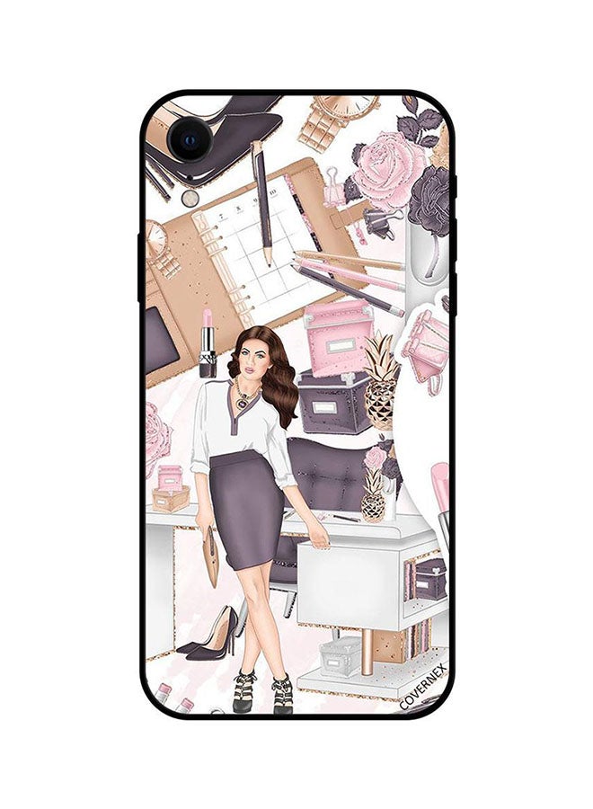 كوفرنيكس غطاء حماية واقٍ لهاتف أبل آيفون XR بطبعة رسمة فتاة بوس