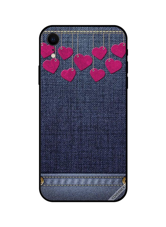 Covernex Apple iPhone XR Protective Case Cover Printed Featuring Hanging Pink Hearts On Jeans DESIGN_0900 - Image 1