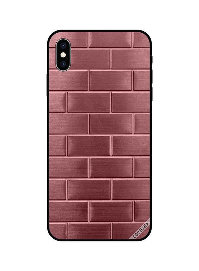 كوفرنيكس غطاء حماية واق لهاتف أبل آيفون XS ماكس نمط بطبعة حائط مبني من طوب ذي لون خوخي - Image 1