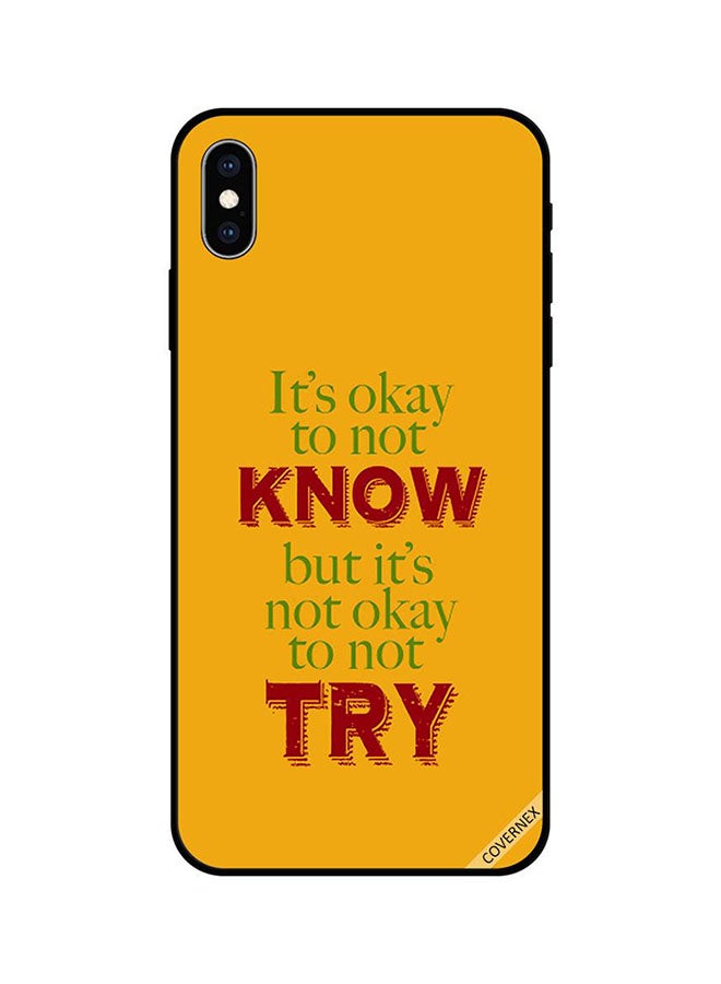 كوفرنيكس غطاء حماية واق لهاتف أبل آيفون XS ماكس بطبعة عبارة "Not Okay To Try" - Image 1