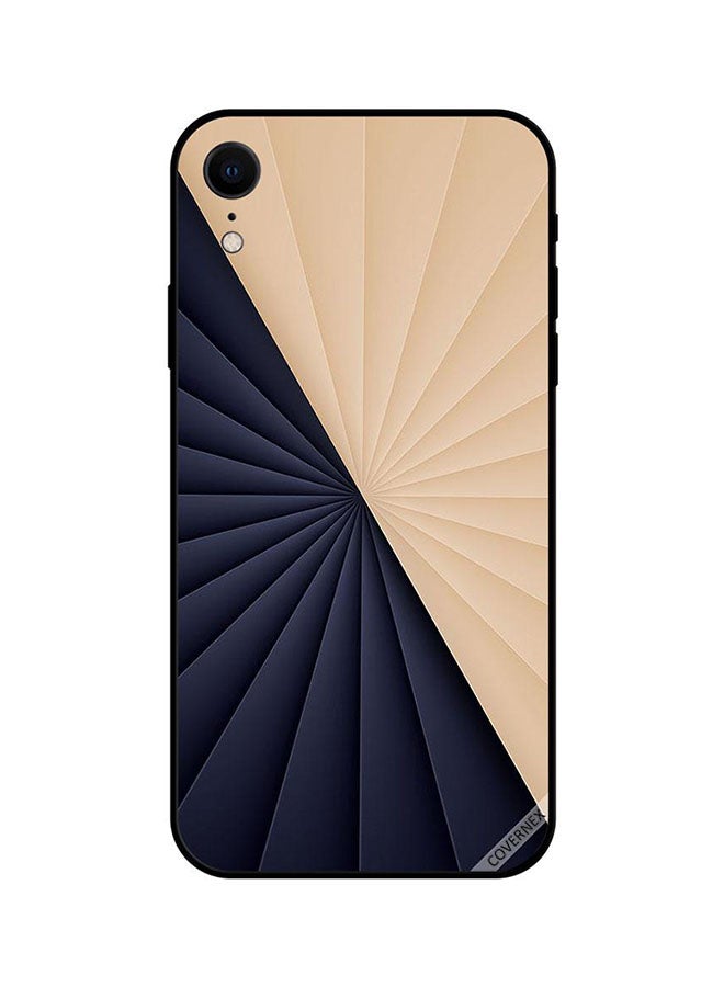 Covernex Apple iPhone XR Protective Case Cover Printed Featuring Cream & Black Rotations Pattern DESIGN_1510 - Image 1