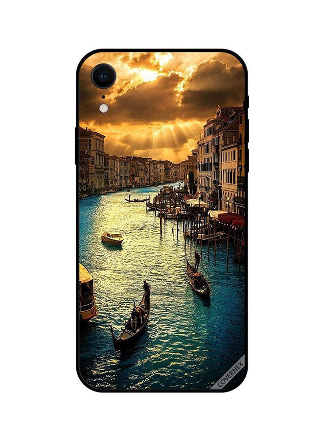 Covernex Apple iPhone XR Protective Case Cover Printed Featuring Boats in The Town DESIGN_1095 - Image 1