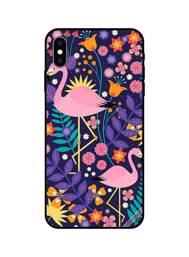Covernex Apple iPhone XS Protective Case Cover Printed Featuring Flamingo In Blue DESIGN_0033 - Image 1