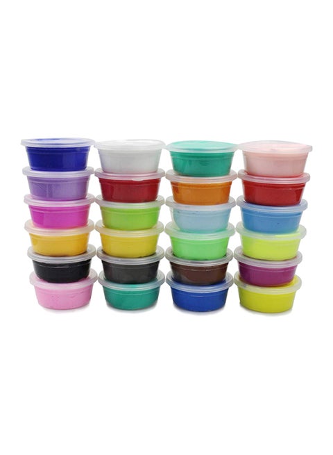 24-Piece Fluffy Magic Air Dry Clay Set 4x4cm