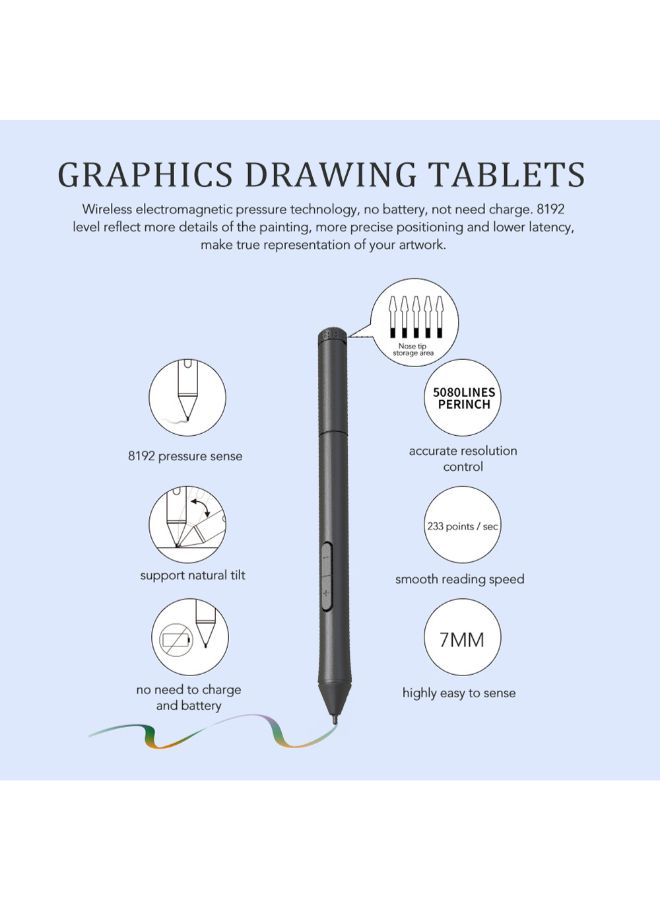 Ultralight Grafische Tablet With Pen White/Black  - Image 2