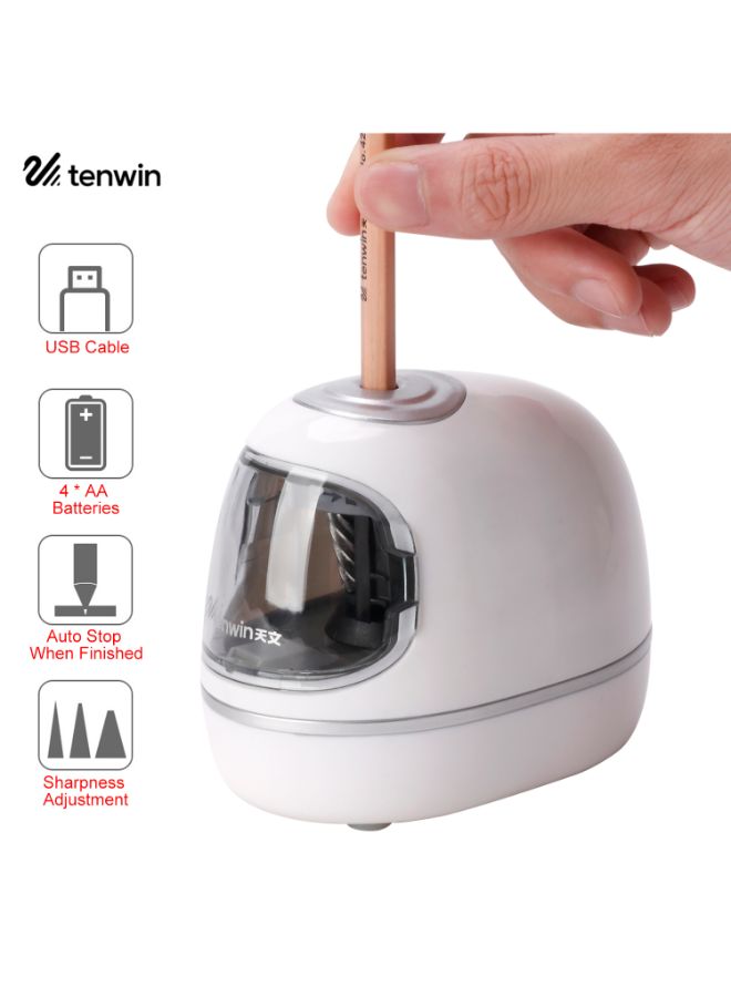 tenwin Portable Electric Pencil Sharpener White - Image 2