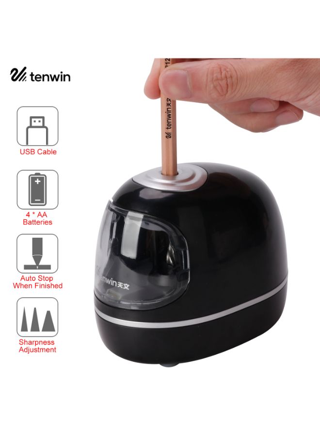 tenwin Portable Electric Pencil Sharpener Black - Image 2