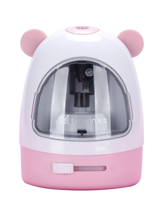 tenwin Portable Electric Pencil Sharpener Pink/White  - Image 1